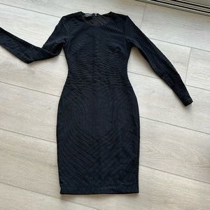 Bebe - black stretch midi dress - size small